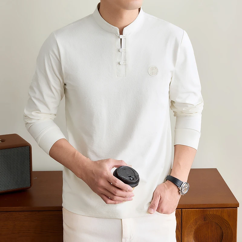 Mens Mandarin Collar Long Slee - Embellish Knit review and price