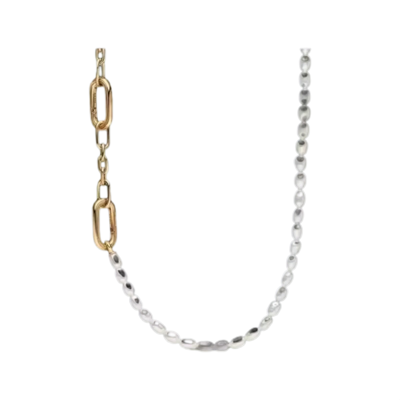 New S925 Silver Lock with Pear - Pearl Trim Chain review and price
