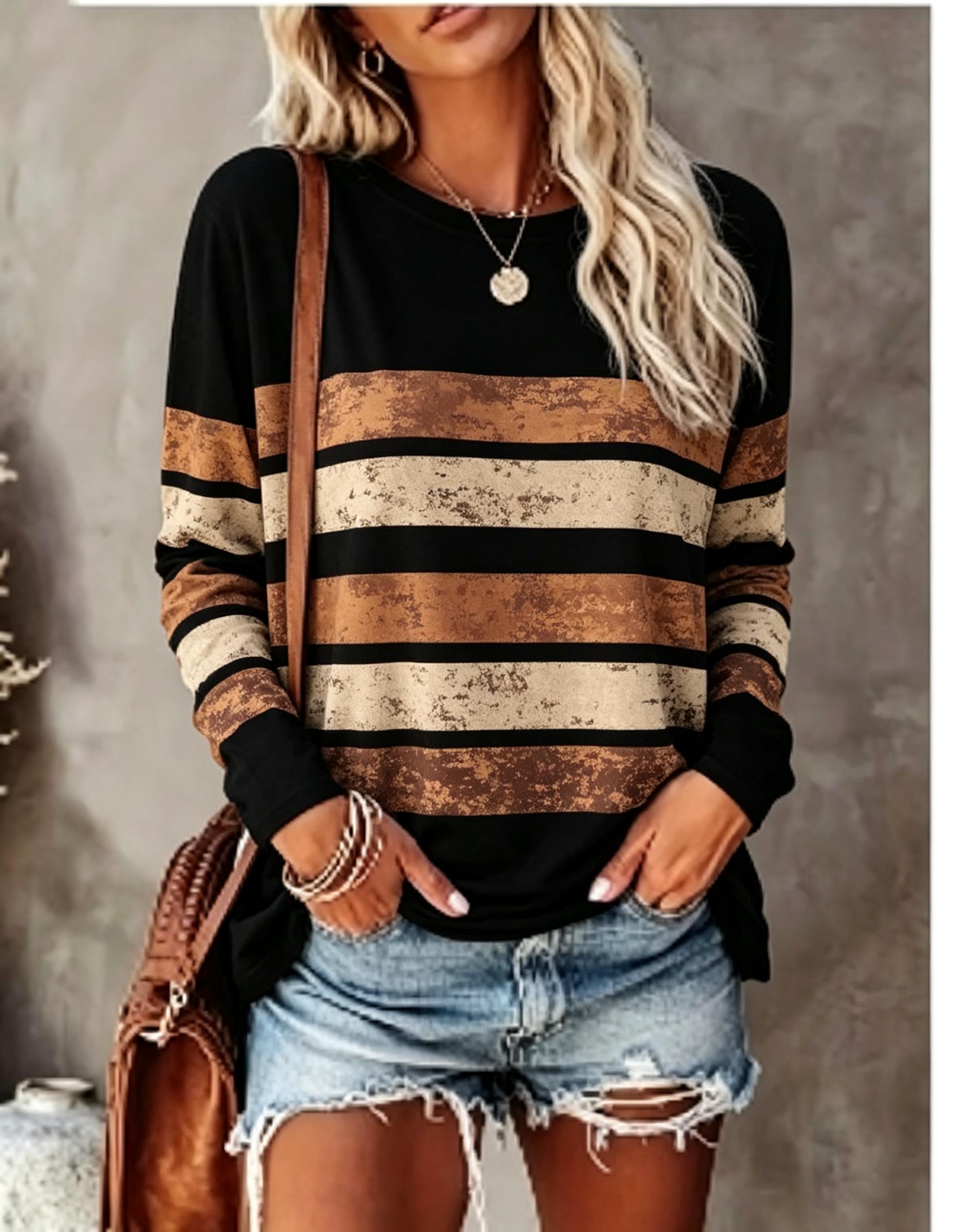 Women Long Sleeve T‑Shirt Vint - Embellish Knit review and price