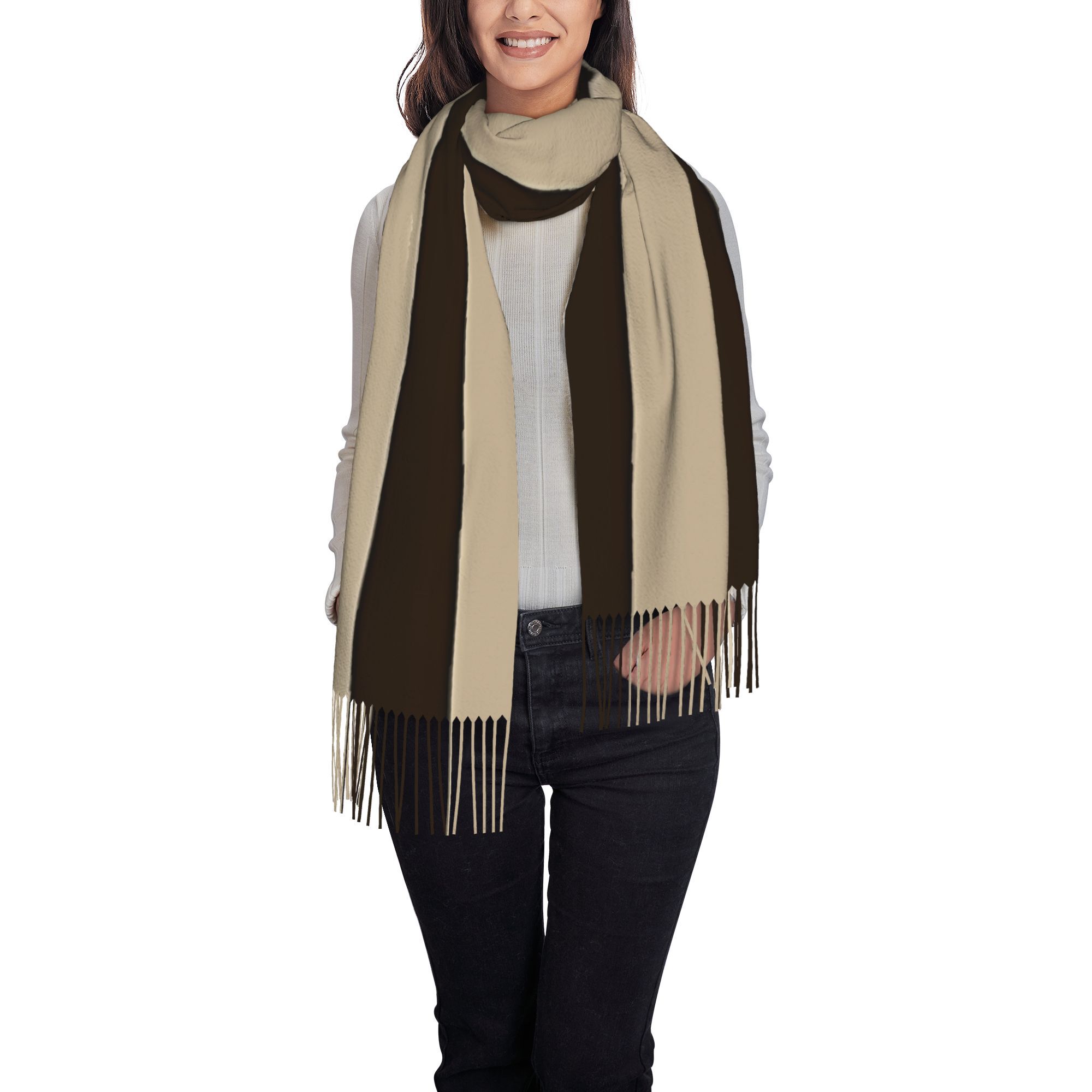 1pc Vertical Brown & Beige Str - Tassel Fringe Trim review and price